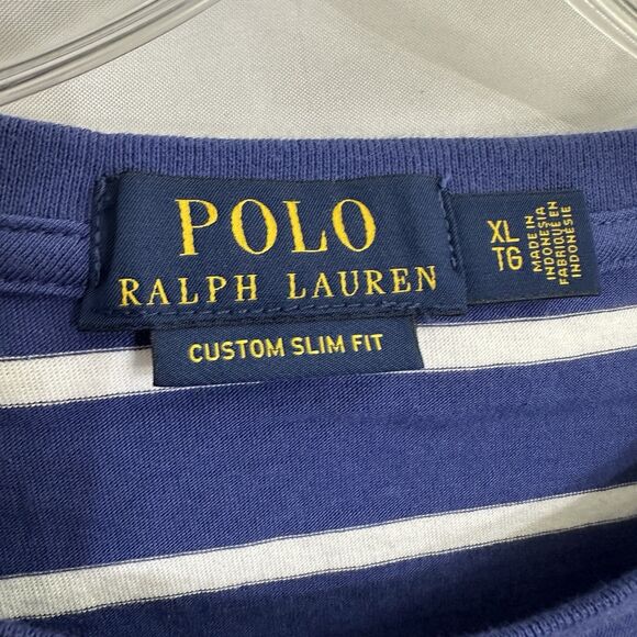 LOT 3 Polo Ralph Lauren Shirt Mens XL Striped Custom Slim Fit Pony Crewneck - Picture 8 of 8